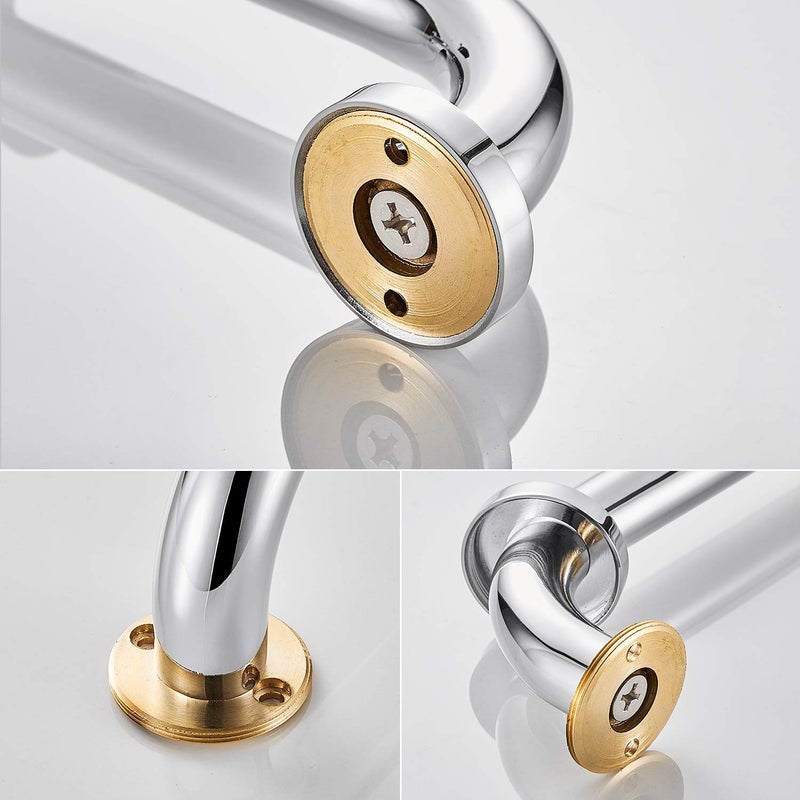 LANGPAI Shower Arms Grab bar for Bathroom Anti-Slip Safety Handrail Wall Grip Handle for Bathtub Toilet Slide Bars Brass Chrome Polished (16 INCH) - Image 5